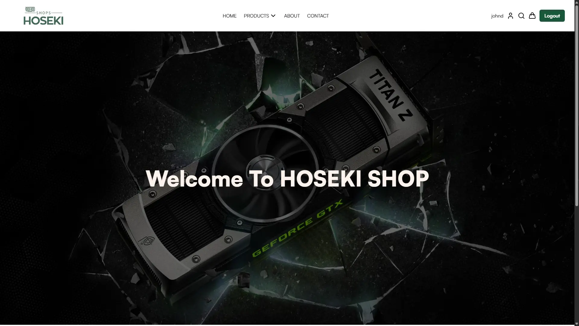 HOSEKI Shops customer storefront homepage